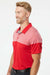 Adidas A213 Mens 3 Stripes Colorblock Moisture Wicking Short Sleeve Polo Shirt Power Red Model Side