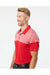 Adidas A213 Mens 3 Stripes Heathered Colorblock Short Sleeve Polo Shirt Power Red Model Side