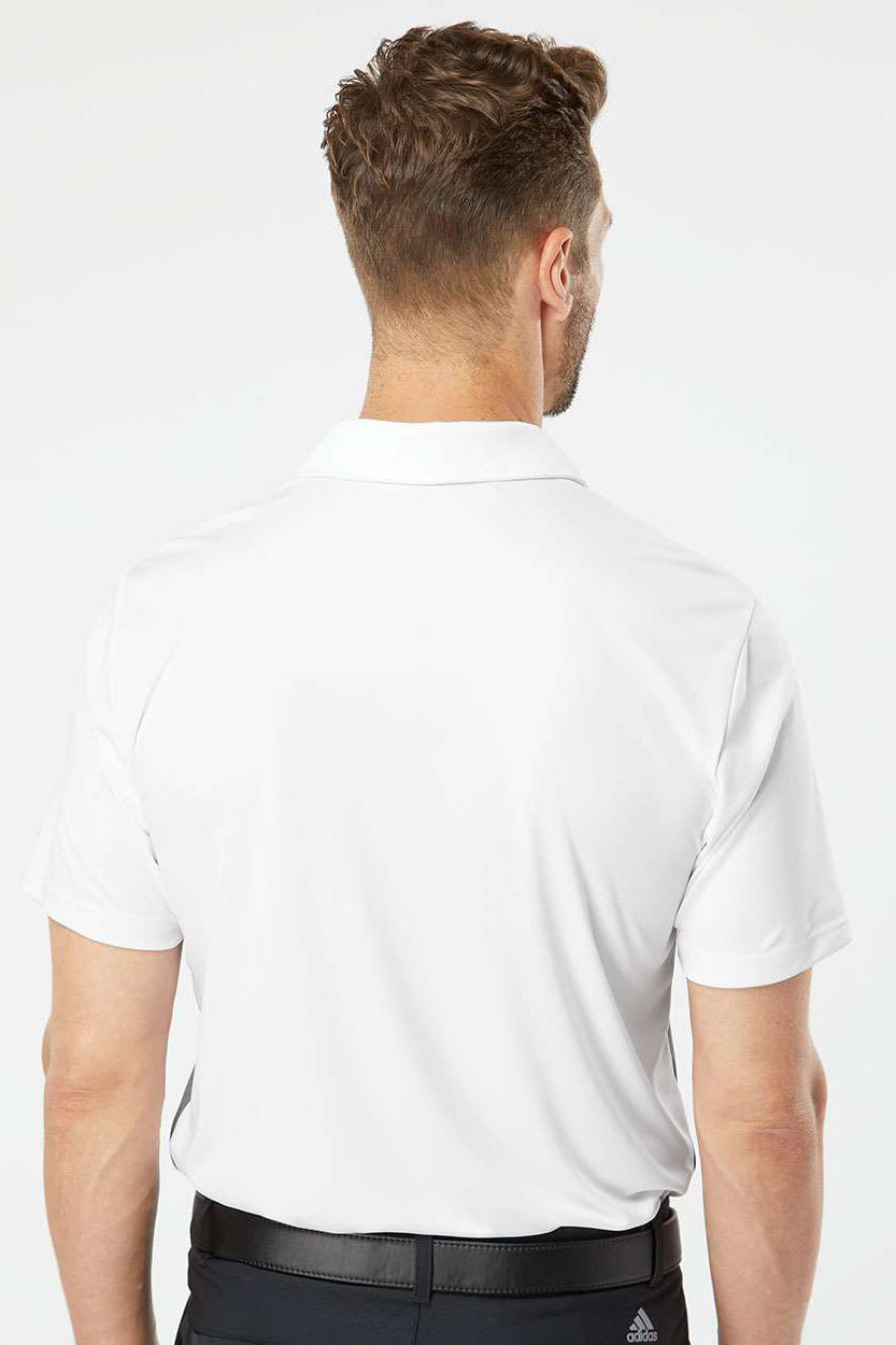 Adidas A236 Mens Merch Block Short Sleeve Polo Shirt White/Grey Model Back