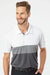 Adidas A236 Mens Merch Block UPF 50+ Short Sleeve Polo Shirt White/Grey Model Front