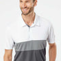 Adidas Mens Merch Block UPF 50+ Short Sleeve Polo Shirt - White/Grey - NEW