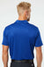 Adidas A324 Mens 3 Stripes UPF 50+ Short Sleeve Polo Shirt Collegiate Royal Blue/Grey Model Back