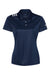 Adidas A325 Womens 3 Stripes UPF 50+ Short Sleeve Polo Shirt Collegiate Navy Blue Flat Front