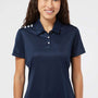 Adidas Womens 3 Stripes UPF 50+ Short Sleeve Polo Shirt - Collegiate Navy Blue/White - NEW