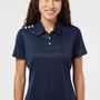 Adidas Womens 3 Stripes UPF 50+ Short Sleeve Polo Shirt - Collegiate Navy Blue