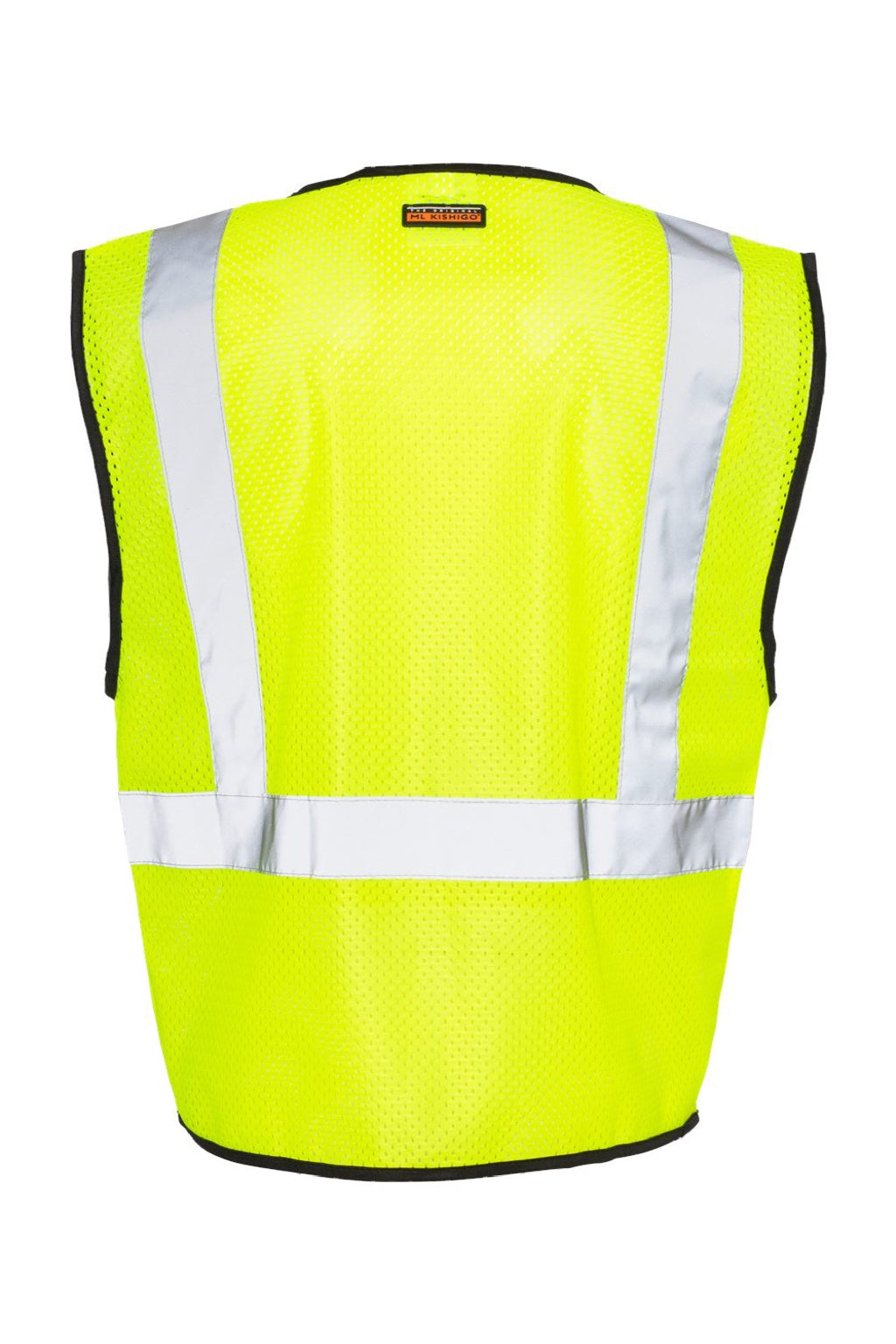Kishigo 1537-1538 Unisex Double Pocket Zippered Economy Class 2  Vest Lime Green Flat Back