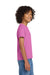 Gildan 8000B Youth DryBlend Moisture Wicking Short Sleeve Crewneck T-Shirt Azalea Pink Model Side