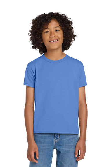 Gildan 8000B Youth DryBlend Moisture Wicking Short Sleeve Crewneck T-Shirt Carolina Blue Model Front