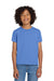 Gildan 8000B Youth DryBlend Moisture Wicking Short Sleeve Crewneck T-Shirt Carolina Blue Model Front