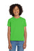 Gildan 8000B Youth DryBlend Moisture Wicking Short Sleeve Crewneck T-Shirt Electric Green Model Front