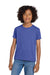 Gildan 8000B Youth DryBlend Moisture Wicking Short Sleeve Crewneck T-Shirt Heather Deep Royal Blue Model Front