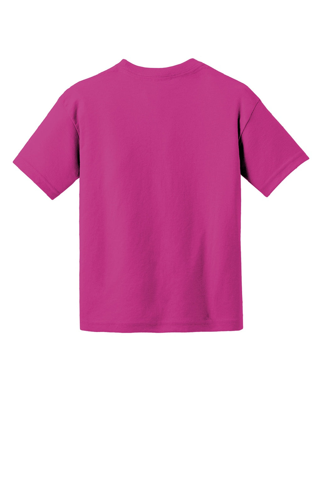 Gildan 8000B Youth DryBlend Moisture Wicking Short Sleeve Crewneck T-Shirt Heliconia Pink Flat Back