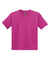Gildan 8000B Youth DryBlend Moisture Wicking Short Sleeve Crewneck T-Shirt Heliconia Pink Flat Front