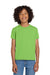 Gildan 8000B Youth DryBlend Moisture Wicking Short Sleeve Crewneck T-Shirt Lime Green Model Front