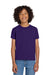Gildan 8000B Youth DryBlend Moisture Wicking Short Sleeve Crewneck T-Shirt Purple Model Front