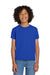 Gildan 8000B Youth DryBlend Moisture Wicking Short Sleeve Crewneck T-Shirt Royal Blue Model Front
