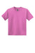 Gildan 8000B Youth DryBlend Moisture Wicking Short Sleeve Crewneck T-Shirt Azalea Pink Flat Front