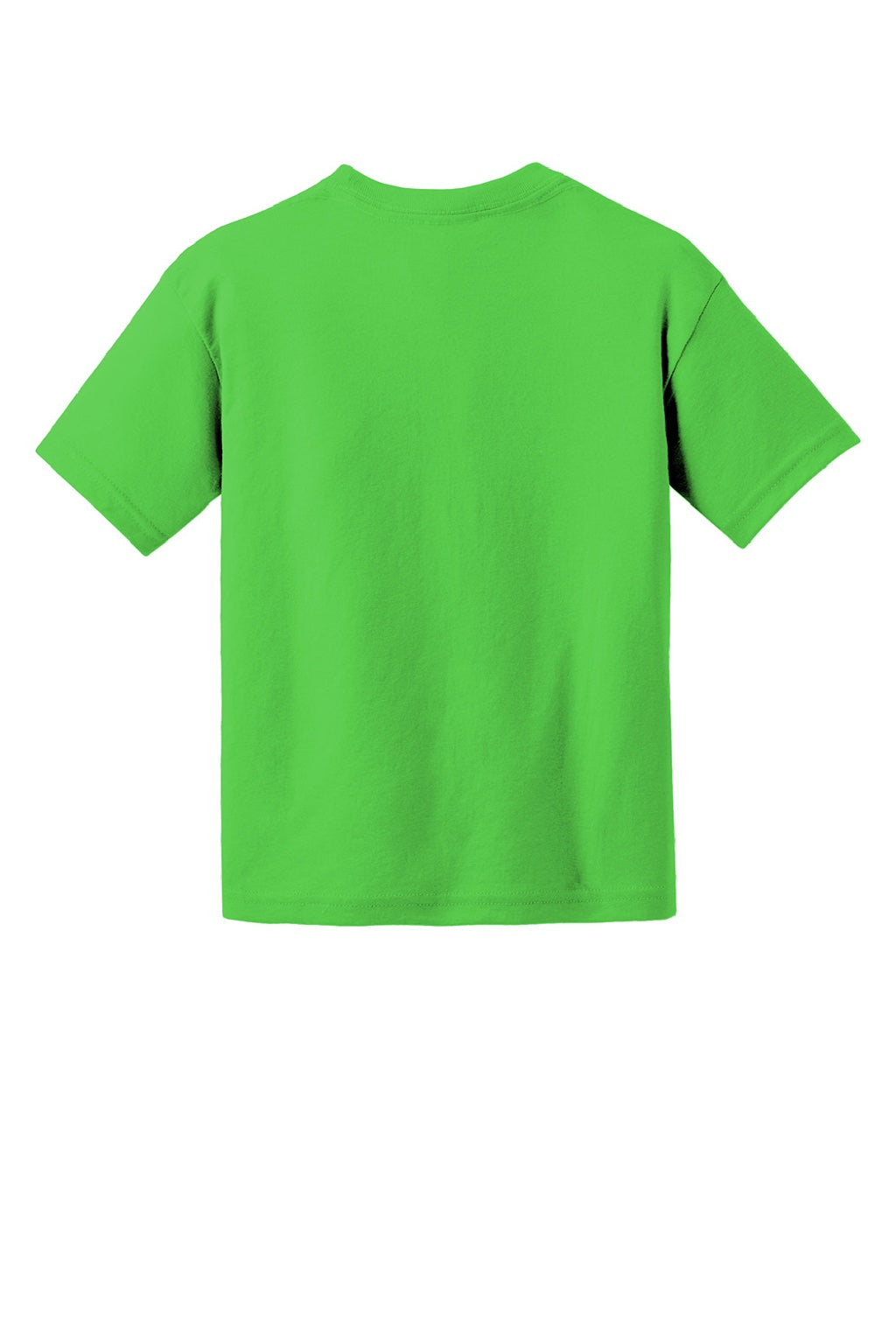 Gildan 8000B Youth DryBlend Moisture Wicking Short Sleeve Crewneck T-Shirt Electric Green Flat Back