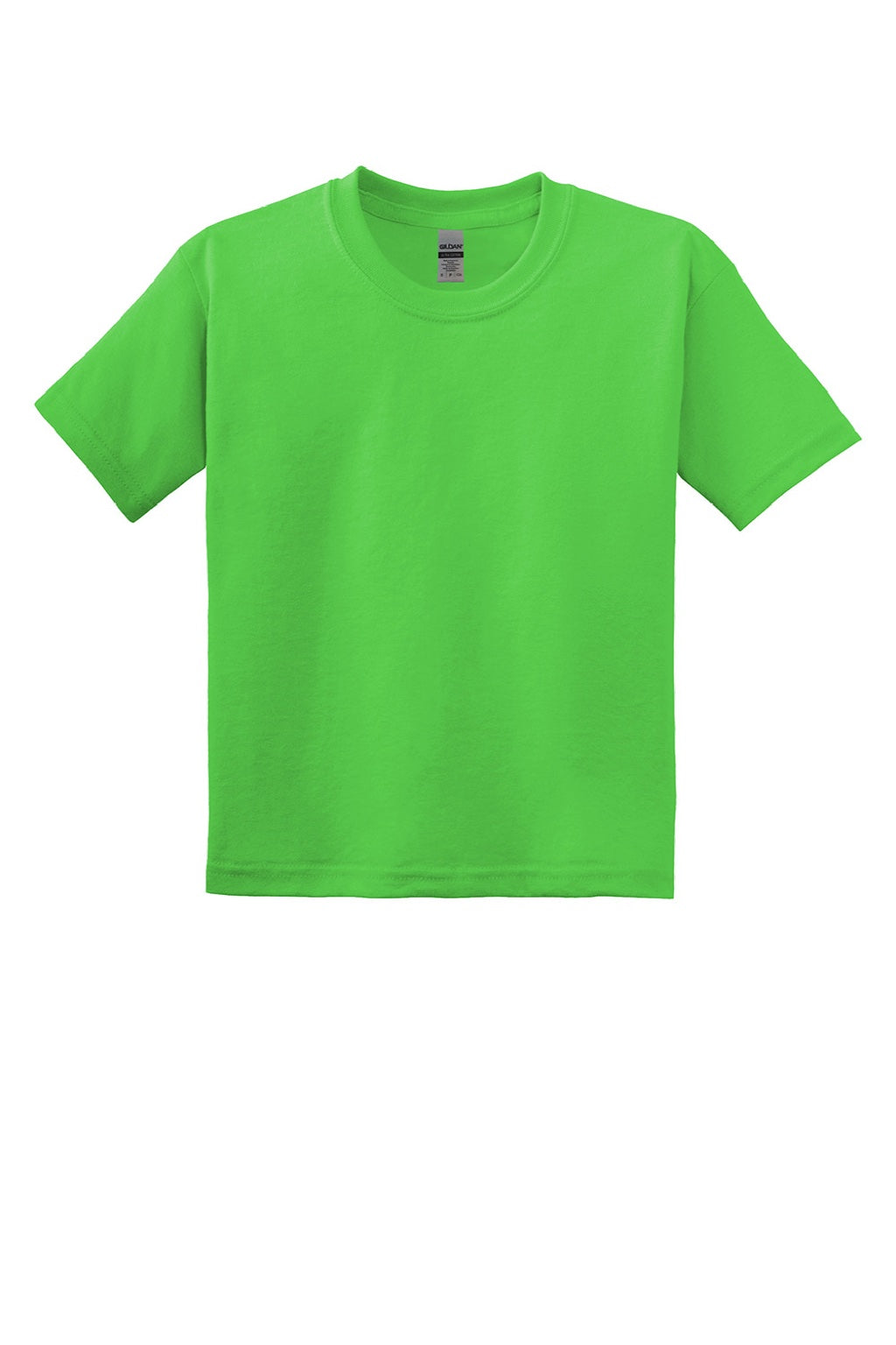 Gildan 8000B Youth DryBlend Moisture Wicking Short Sleeve Crewneck T-Shirt Electric Green Flat Front