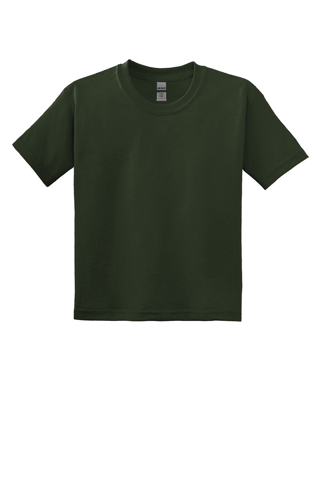 Gildan 8000B Youth DryBlend Moisture Wicking Short Sleeve Crewneck T-Shirt Forest Green Flat Front