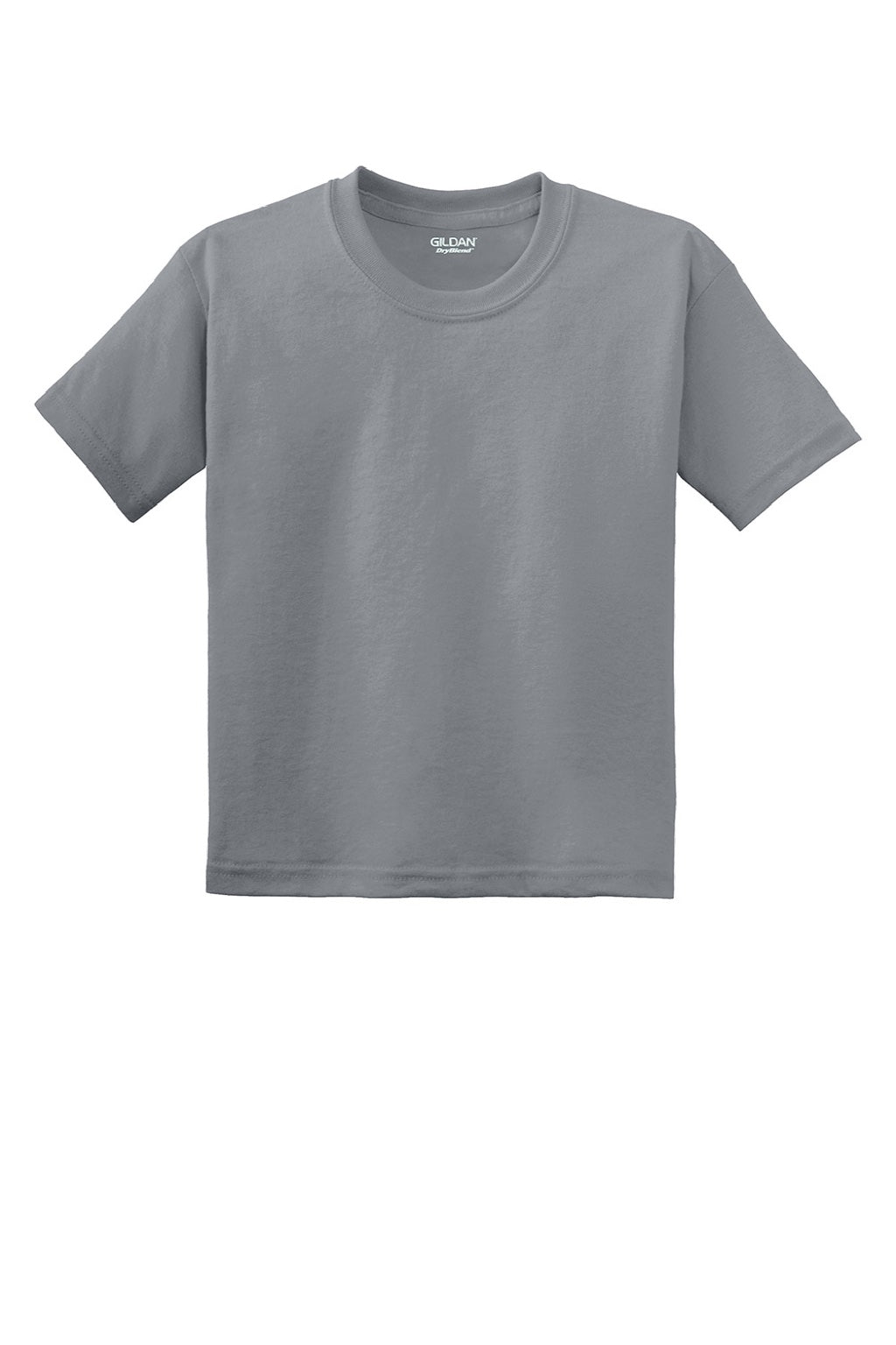 Gildan 8000B Youth DryBlend Moisture Wicking Short Sleeve Crewneck T-Shirt Gravel Grey Flat Front