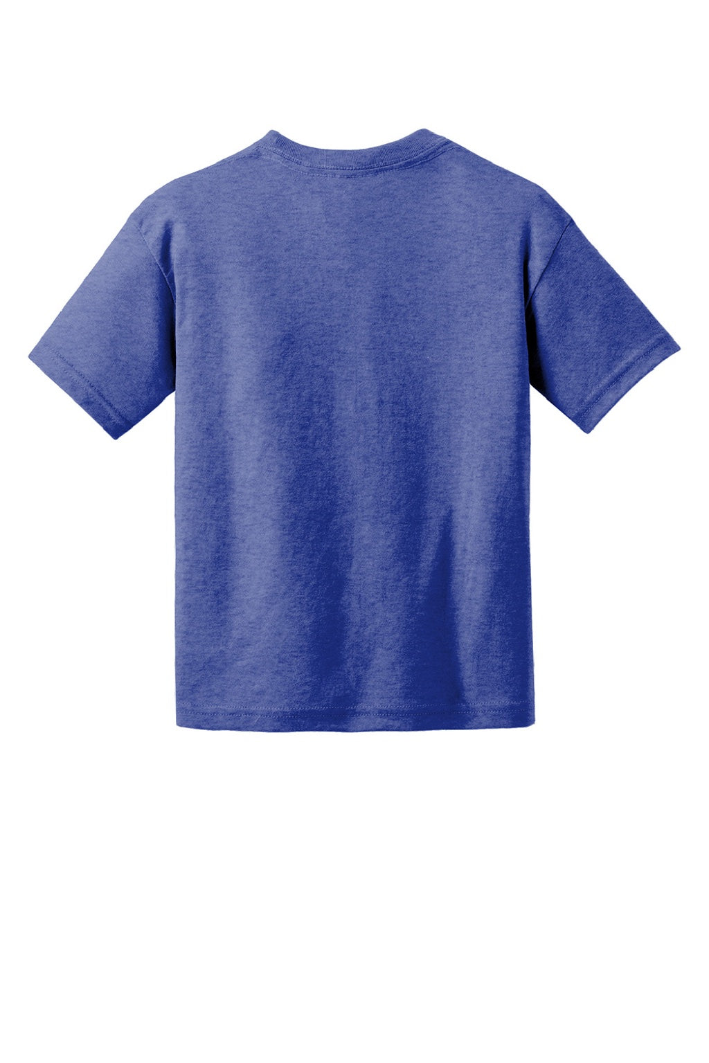 Gildan 8000B Youth DryBlend Moisture Wicking Short Sleeve Crewneck T-Shirt Heather Deep Royal Blue Flat Back
