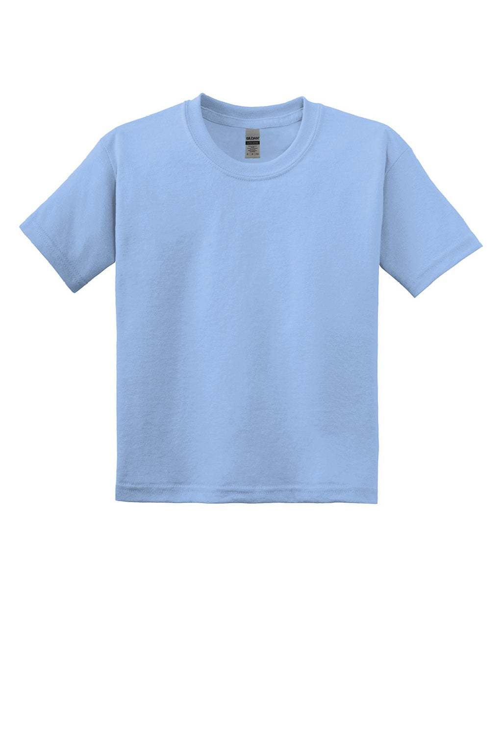 Gildan 8000B Youth DryBlend Moisture Wicking Short Sleeve Crewneck T-Shirt Light Blue Flat Front