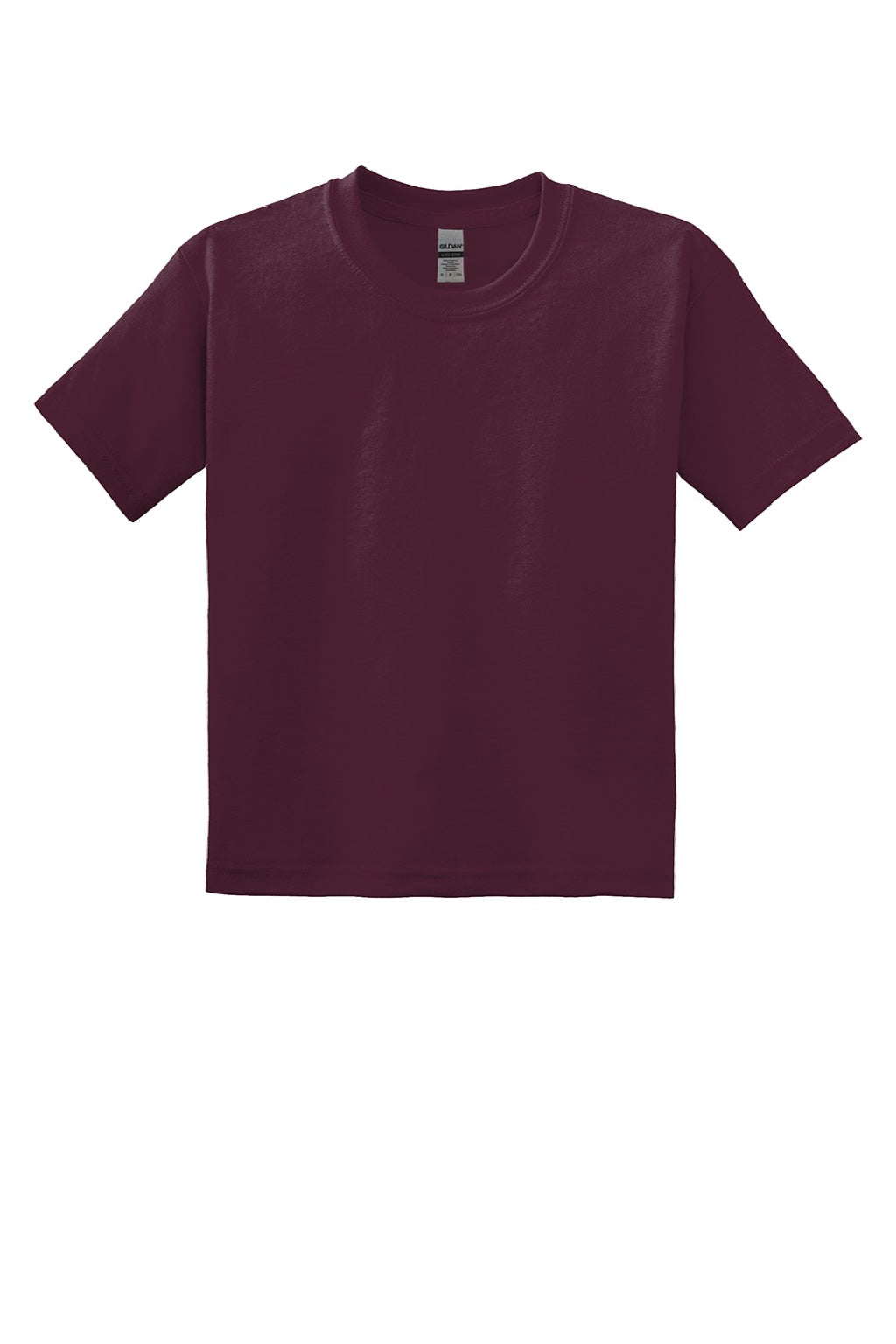 Gildan 8000B Youth DryBlend Moisture Wicking Short Sleeve Crewneck T-Shirt Maroon Flat Front