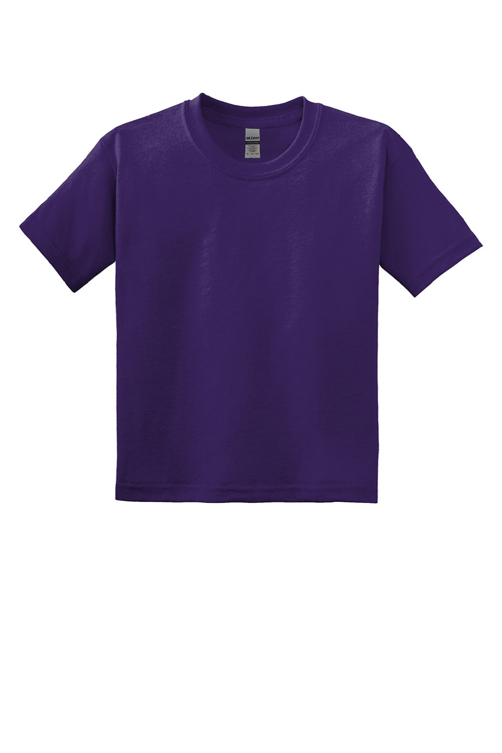 Gildan 8000B Youth DryBlend Moisture Wicking Short Sleeve Crewneck T-Shirt Purple Flat Front