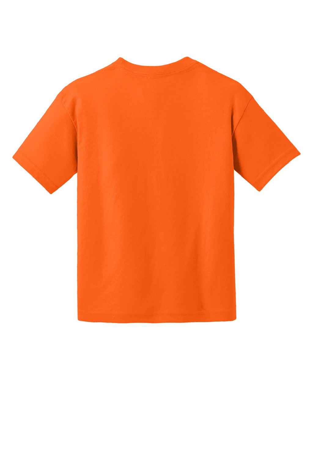 Gildan 8000B Youth DryBlend Moisture Wicking Short Sleeve Crewneck T-Shirt Safety Orange Flat Back