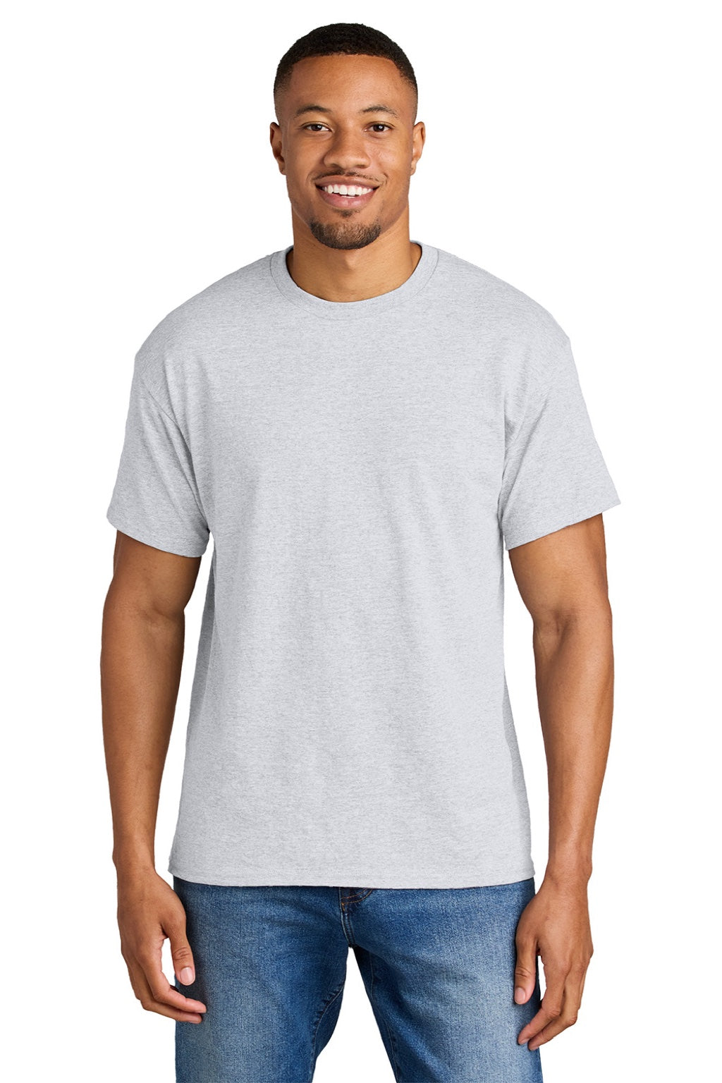 Gildan 8000 Mens Ash Grey DryBlend Moisture Wicking Short Sleeve ...