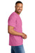 Gildan 8000 Mens DryBlend Moisture Wicking Short Sleeve Crewneck T-Shirt Azalea Pink Model Side