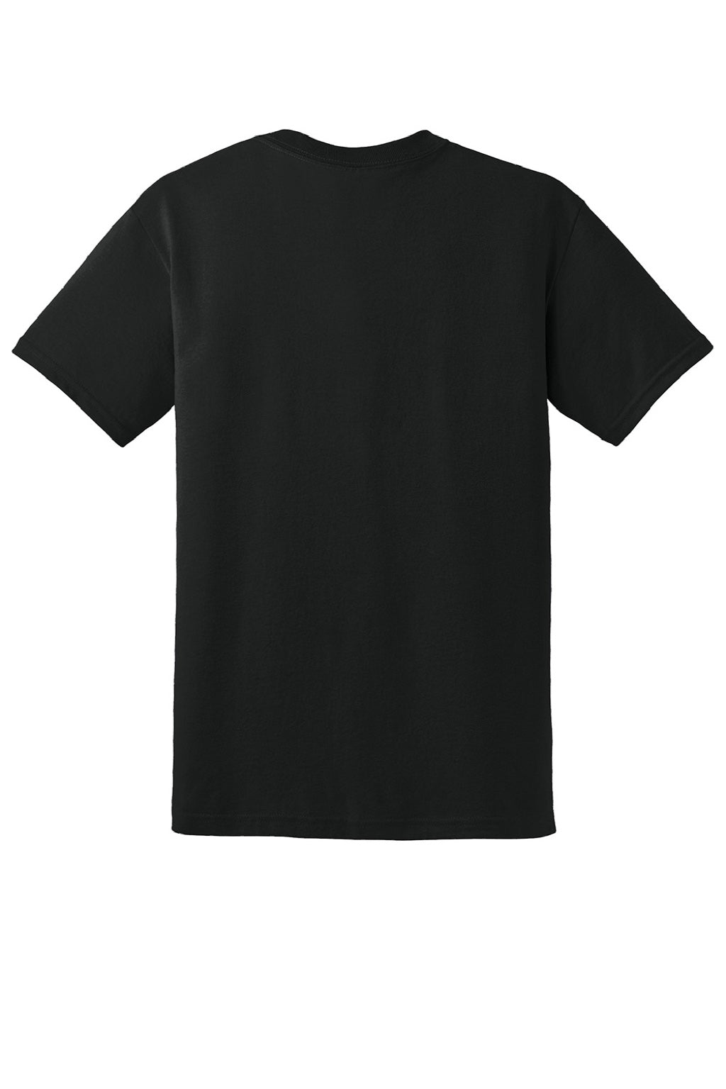 Gildan 8000 Mens DryBlend Moisture Wicking Short Sleeve Crewneck T-Shirt Black Flat Back