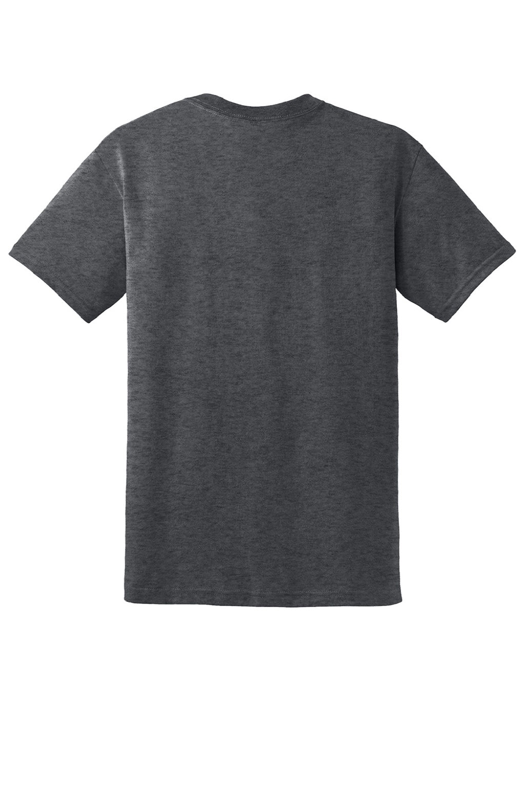 Gildan 8000 Mens DryBlend Moisture Wicking Short Sleeve Crewneck T-Shirt Heather Dark Grey Flat Back