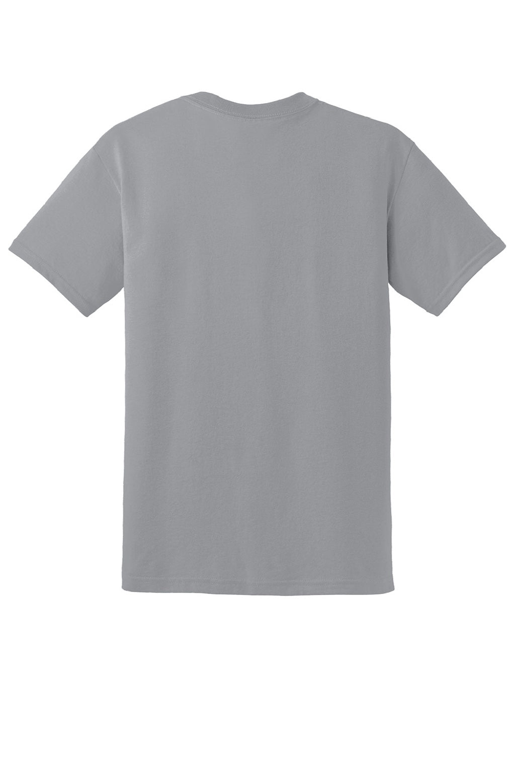 Gildan 8000 Mens DryBlend Moisture Wicking Short Sleeve Crewneck T-Shirt Gravel Grey Flat Back