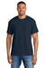 Gildan 8000 Mens DryBlend Moisture Wicking Short Sleeve Crewneck T-Shirt Heather Dark Navy Blue Model Front