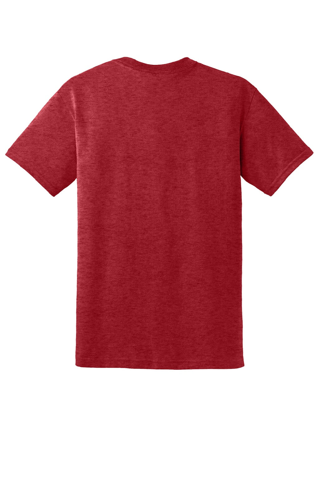 Gildan 8000 Mens DryBlend Moisture Wicking Short Sleeve Crewneck T-Shirt Heather Scarlet Red Flat Back