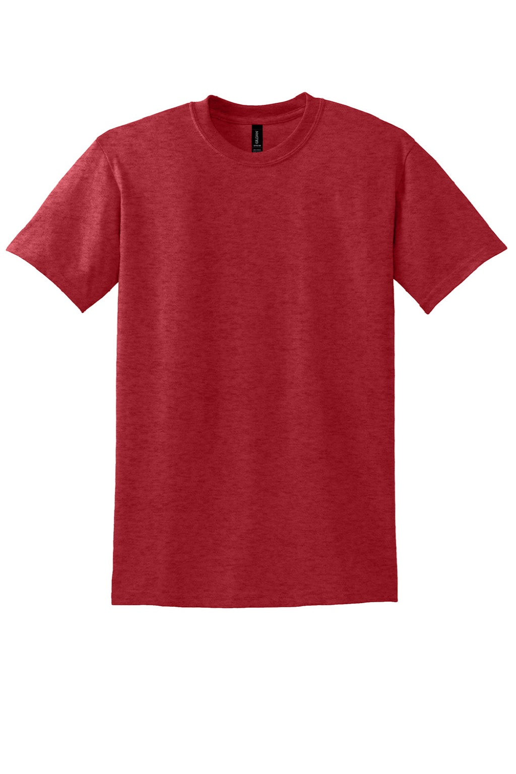 Gildan 8000 Mens DryBlend Moisture Wicking Short Sleeve Crewneck T-Shirt Heather Scarlet Red Flat Front