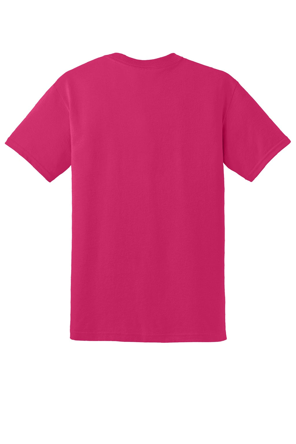 Gildan 8000 Mens DryBlend Moisture Wicking Short Sleeve Crewneck T-Shirt Heliconia Pink Flat Back