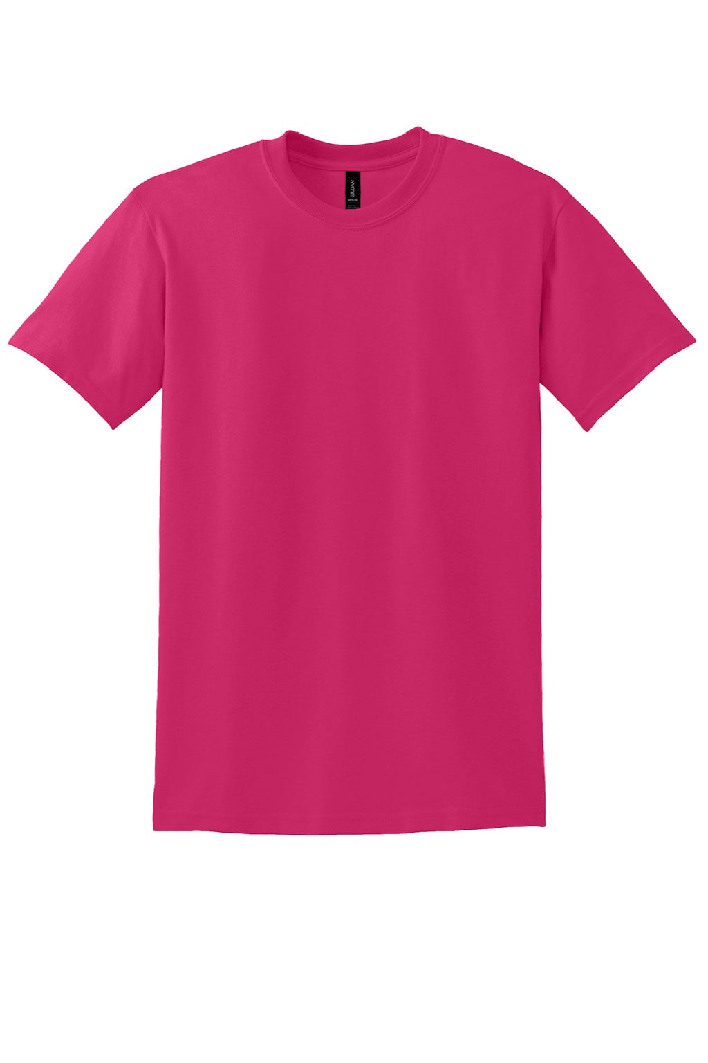 Gildan 8000 Mens DryBlend Moisture Wicking Short Sleeve Crewneck T-Shirt Heliconia Pink Flat Front
