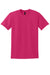Gildan 8000 Mens DryBlend Moisture Wicking Short Sleeve Crewneck T-Shirt Heliconia Pink Flat Front