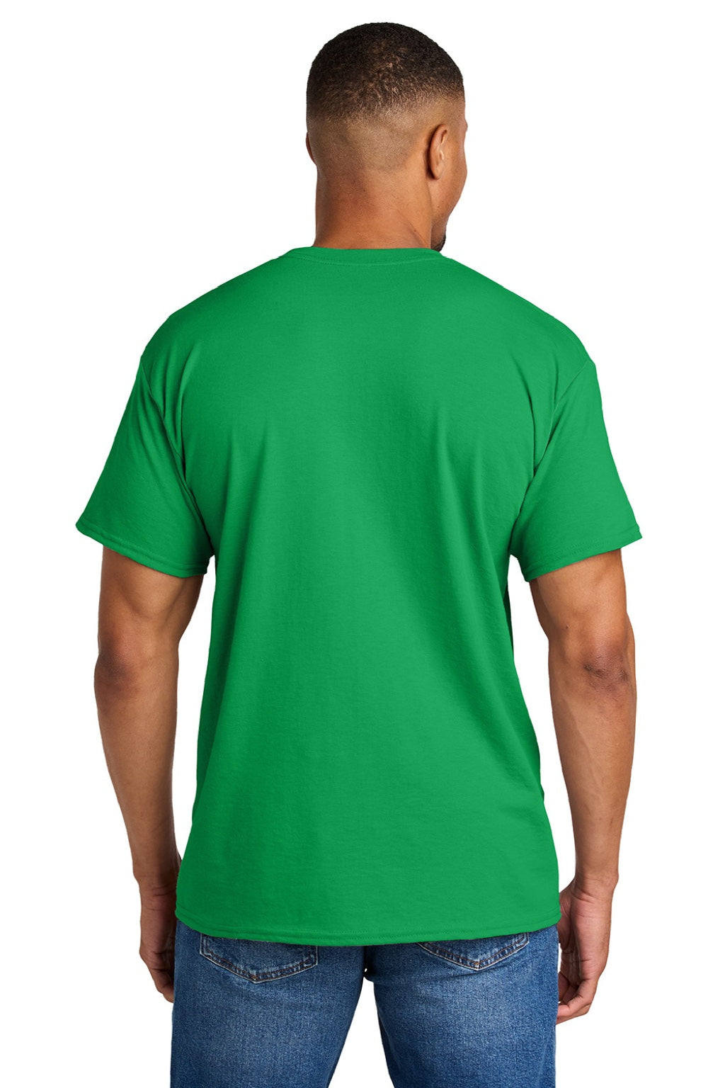 Gildan 8000 Mens DryBlend Moisture Wicking Short Sleeve Crewneck T-Shirt Irish Green Model Back