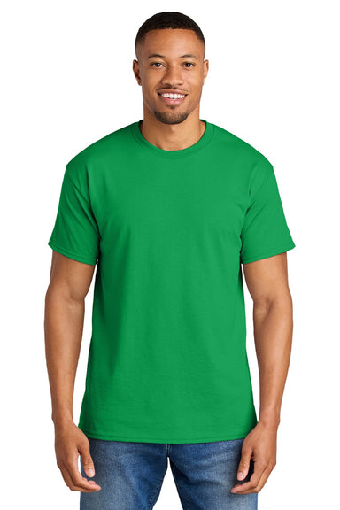 Gildan 8000 Mens DryBlend Moisture Wicking Short Sleeve Crewneck T-Shirt Irish Green Model Front