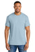 Gildan 8000 Mens DryBlend Moisture Wicking Short Sleeve Crewneck T-Shirt Light Blue Model Front