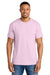 Gildan 8000 Mens DryBlend Moisture Wicking Short Sleeve Crewneck T-Shirt Light Pink Model Front