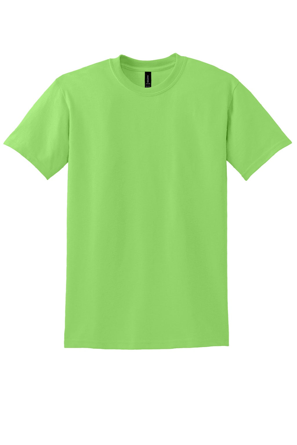 Gildan 8000 Mens DryBlend Moisture Wicking Short Sleeve Crewneck T-Shirt Lime Green Flat Front