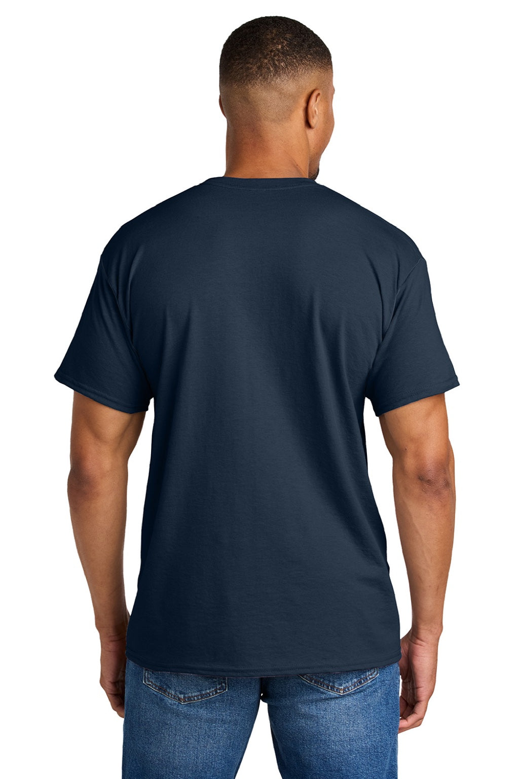 Gildan 8000 Mens Navy Blue DryBlend Moisture Wicking Short Sleeve