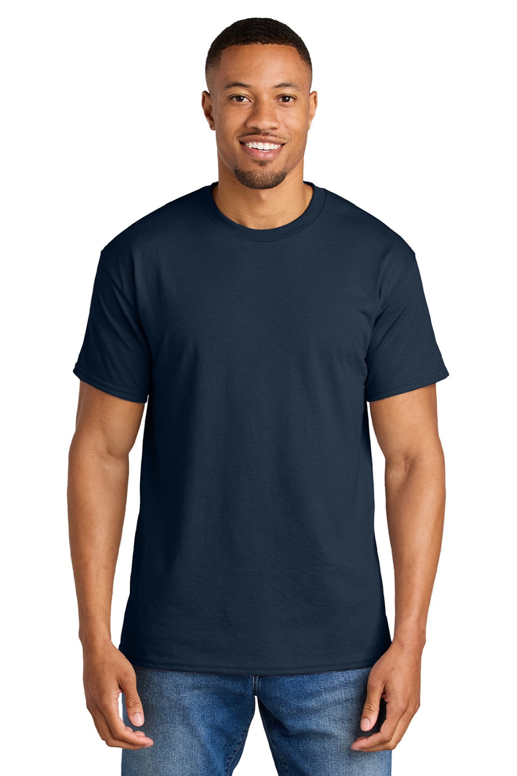 Gildan 8000 Mens Navy Blue DryBlend Moisture Wicking Short Sleeve