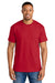 Gildan 8000 Mens DryBlend Moisture Wicking Short Sleeve Crewneck T-Shirt Red Model Front