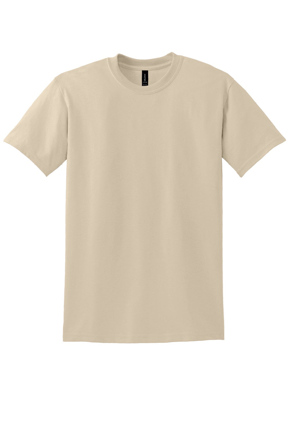 Gildan 8000 Mens DryBlend Moisture Wicking Short Sleeve Crewneck T-Shirt Sand Flat Front